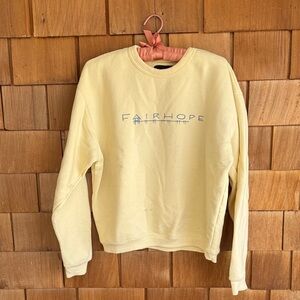 Pale Yellow Crewneck Sweatshirt - Women's
